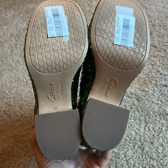 Circus by Sam Edelman Ilana Fashion green grinch sequin heel boot shoe 6.5 - Picture 8 of 11